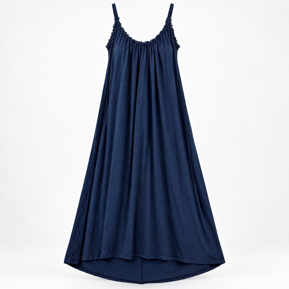 Velvet Graham Spencer Women's XS Navy Cotton Maxi Dress Boho Minimalist USA Made